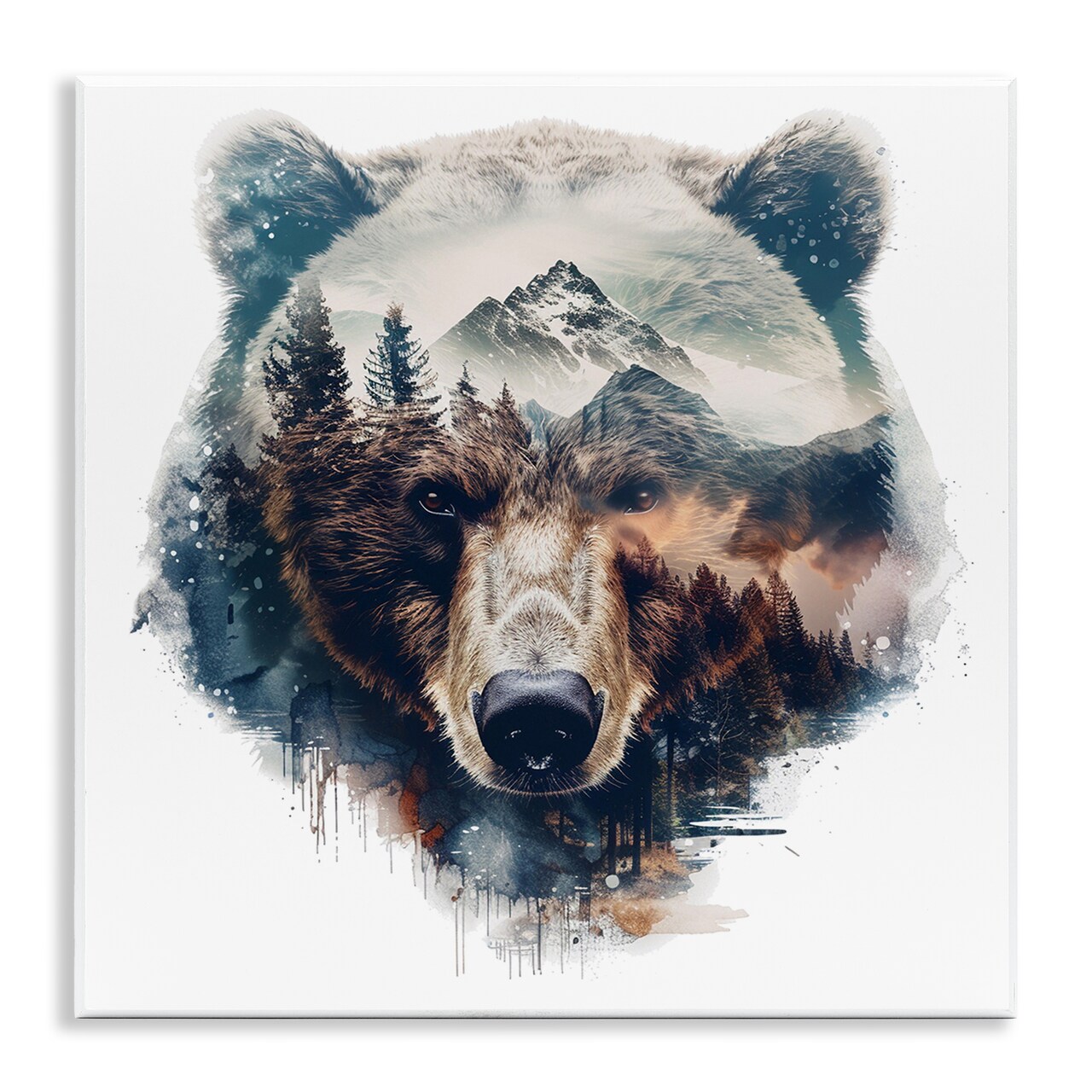 Stupell Industries Bear Head Silhouette Wall Plaque Art Design by LSR Design Studio